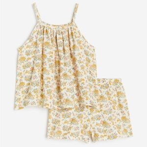 H&M double weave cotton floral set toddler girl